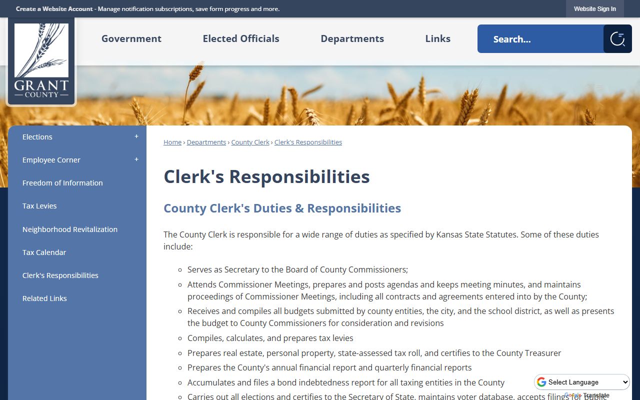 Grant County clerk responsibilities for court records routing
