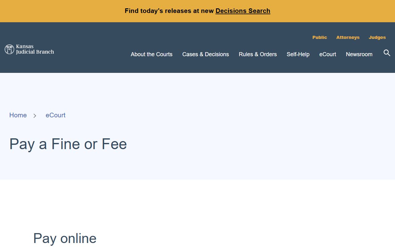 Grant County court dockets Kansas fine and fee payment guidance