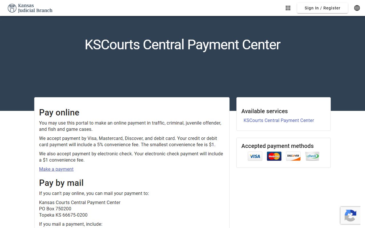 Grant County court dockets KSCourts Central Payment Center