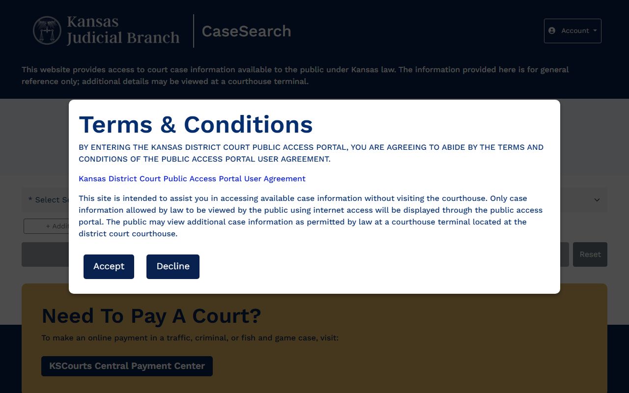Grant County court records Kansas CaseSearch portal