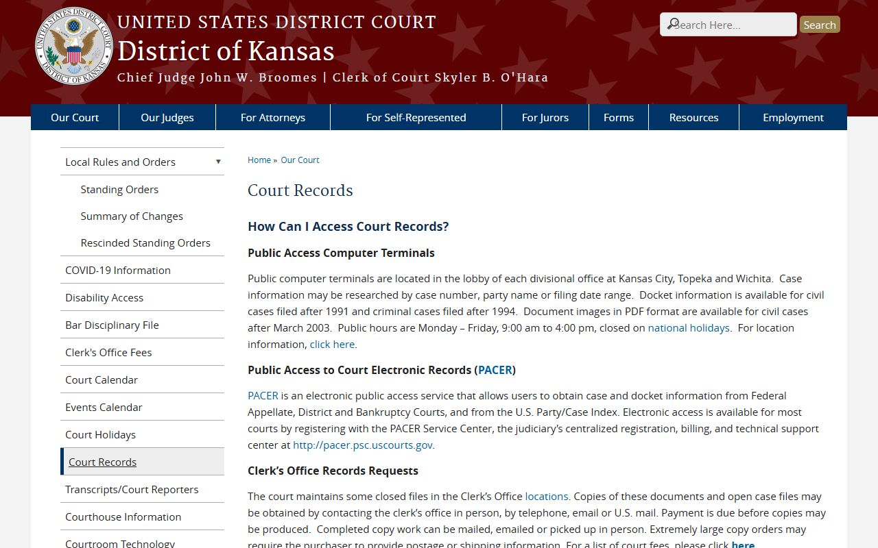 Grant County District Court federal record distinction in Kansas