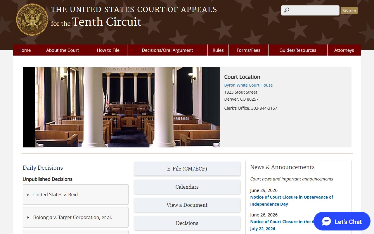 Grant County District Court federal appeal route to Tenth Circuit