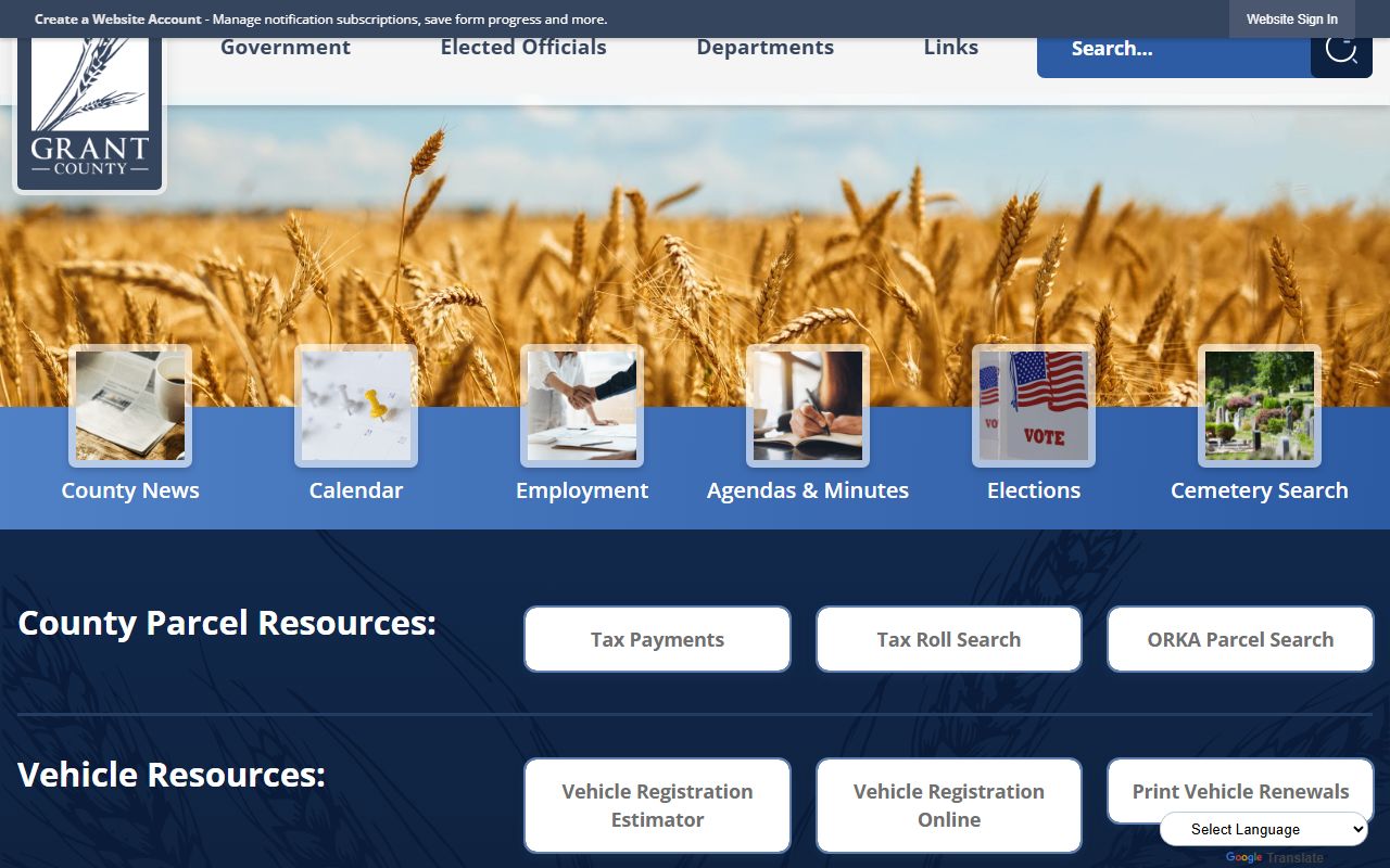 Grant County court records official county homepage