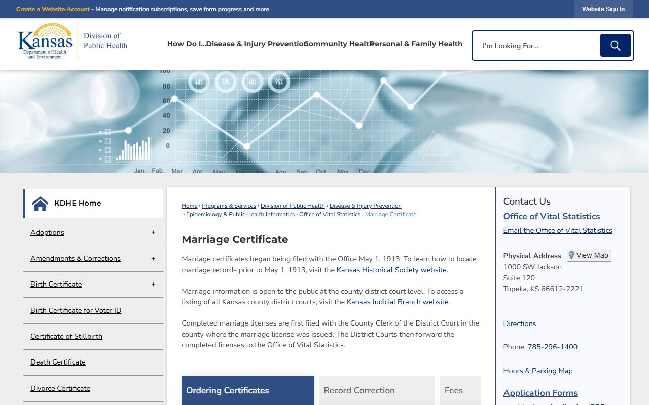 Grant County marriage records KDHE marriage certificate information