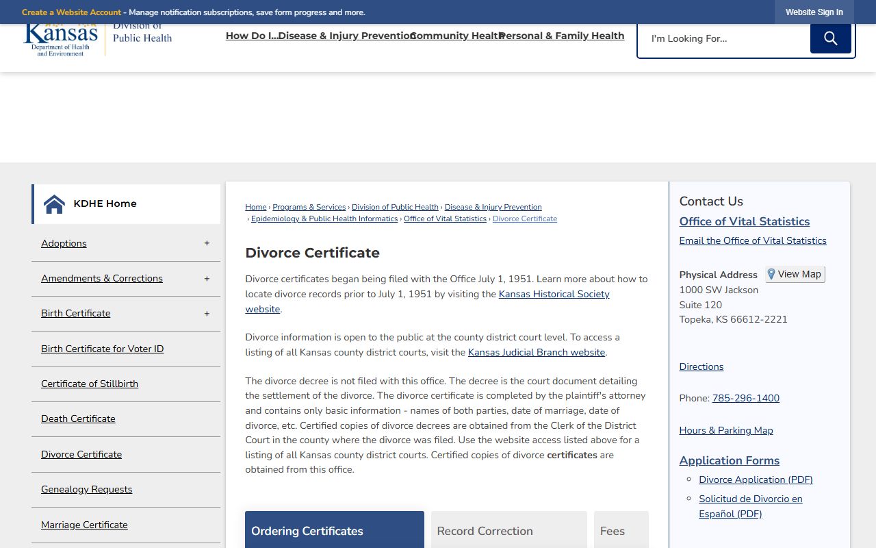 Grant County marriage and divorce records KDHE Office of Vital Statistics