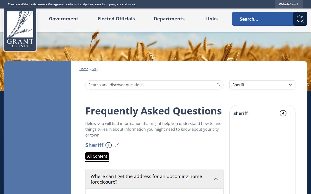 Grant County traffic court records sheriff FAQ ticket routing