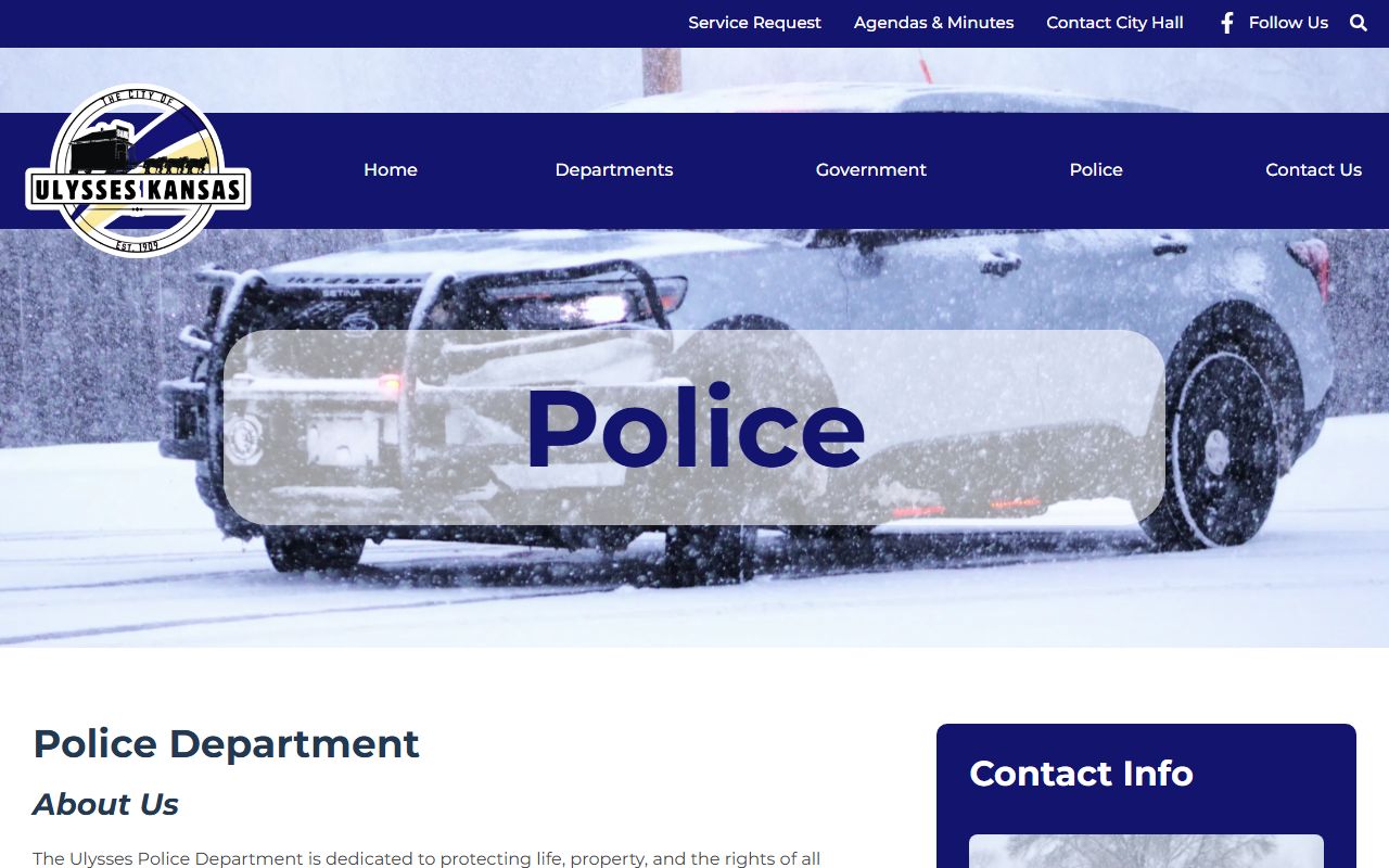 City of Ulysses Police Department source for local law enforcement context